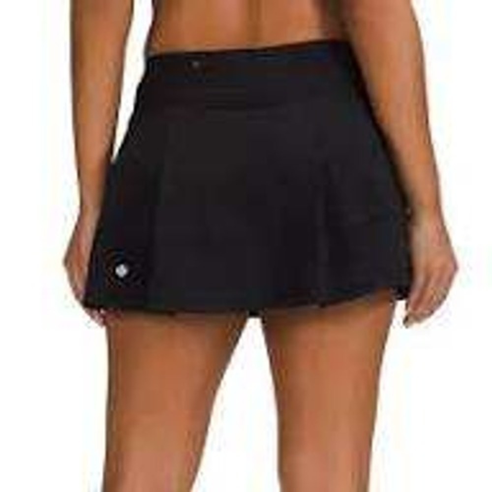 Lululemon Pace Rival Skirt Tall Black Pleated Tennis Running Skort Pockets